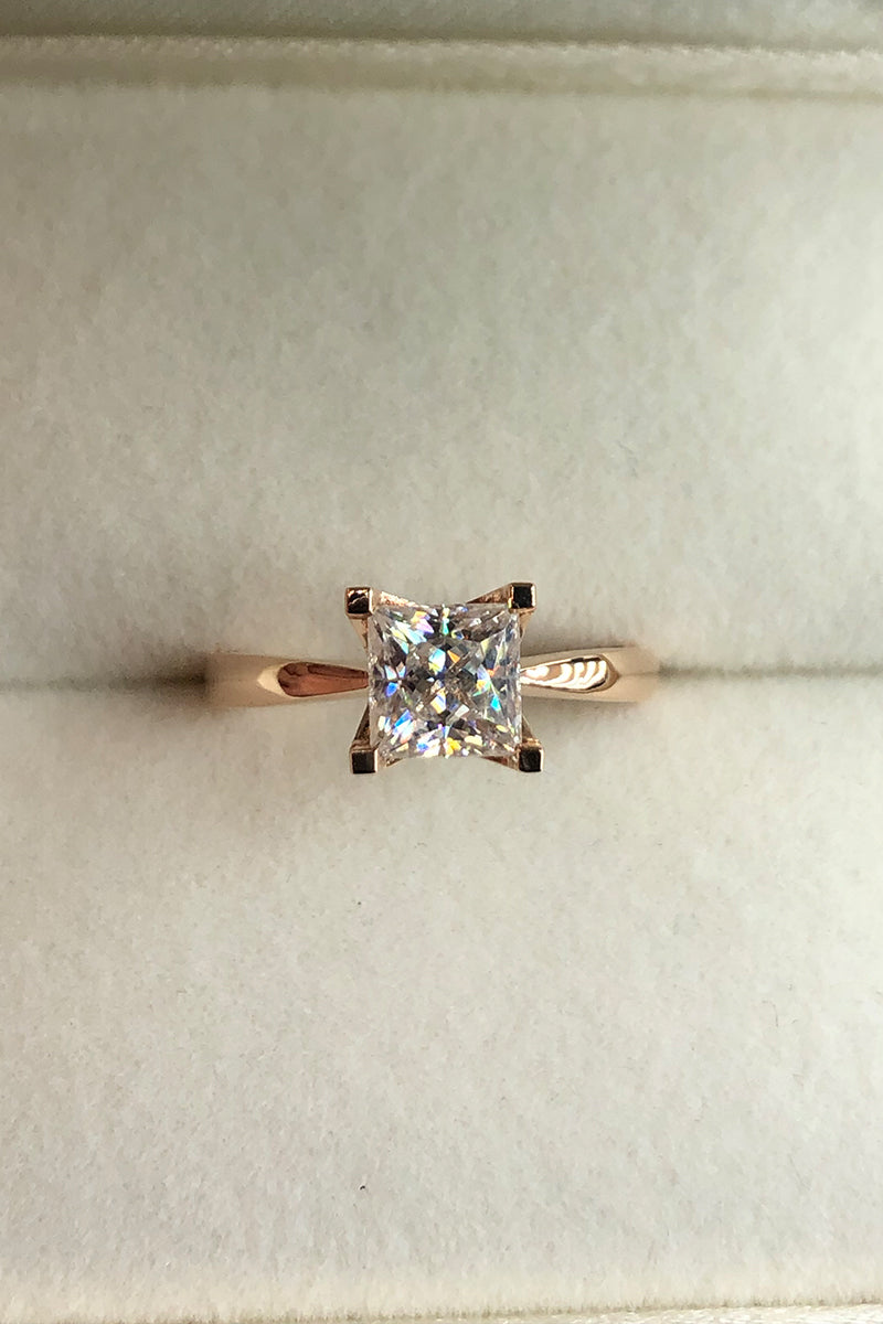 The Arie - Princess Cut High Profile Moissanite Ring with 1 to 5 carats in 18K White, Yellow or Rose Gold