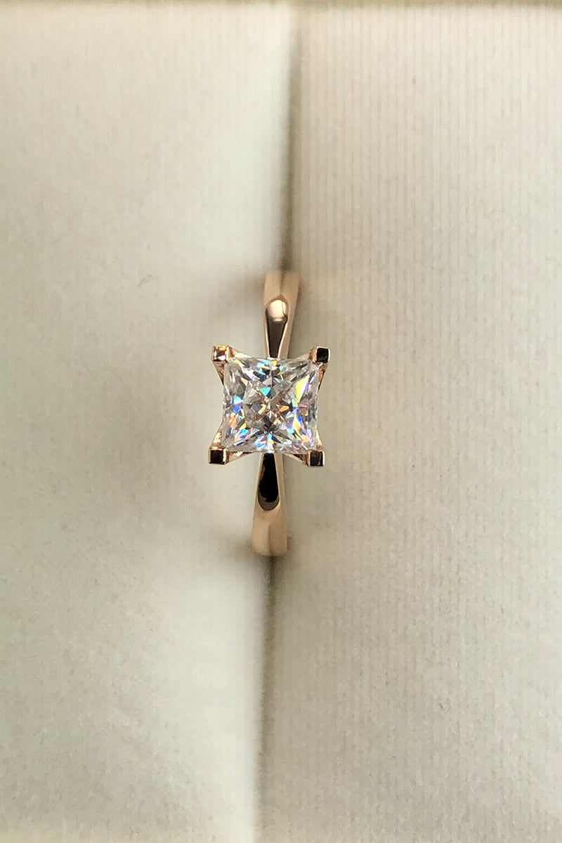 The Arie - Princess Cut High Profile Moissanite Ring with 1 to 5 carats in 18K White, Yellow or Rose Gold