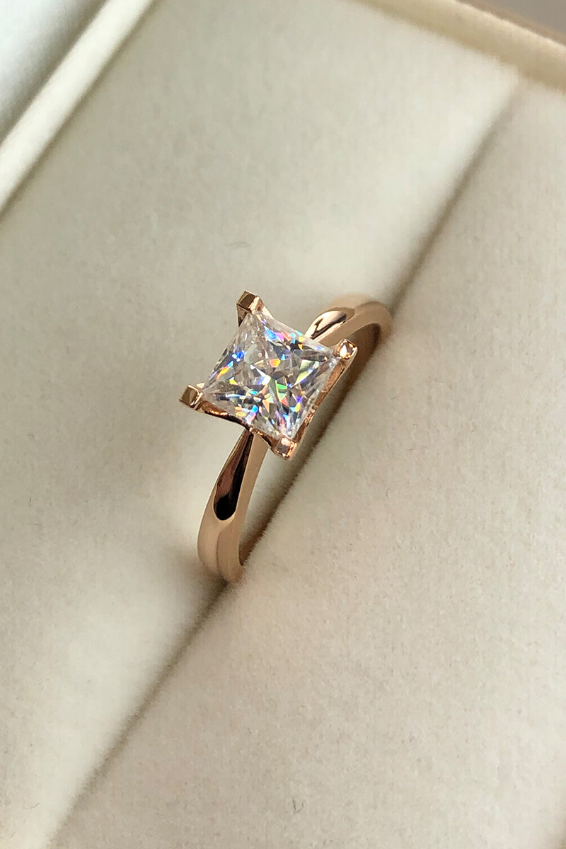 The Arie - Princess Cut High Profile Moissanite Ring with 1 to 5 carats in 18K White, Yellow or Rose Gold