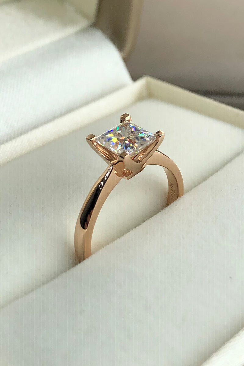 The Arie - Princess Cut High Profile Moissanite Ring with 1 to 5 carats in 18K White, Yellow or Rose Gold