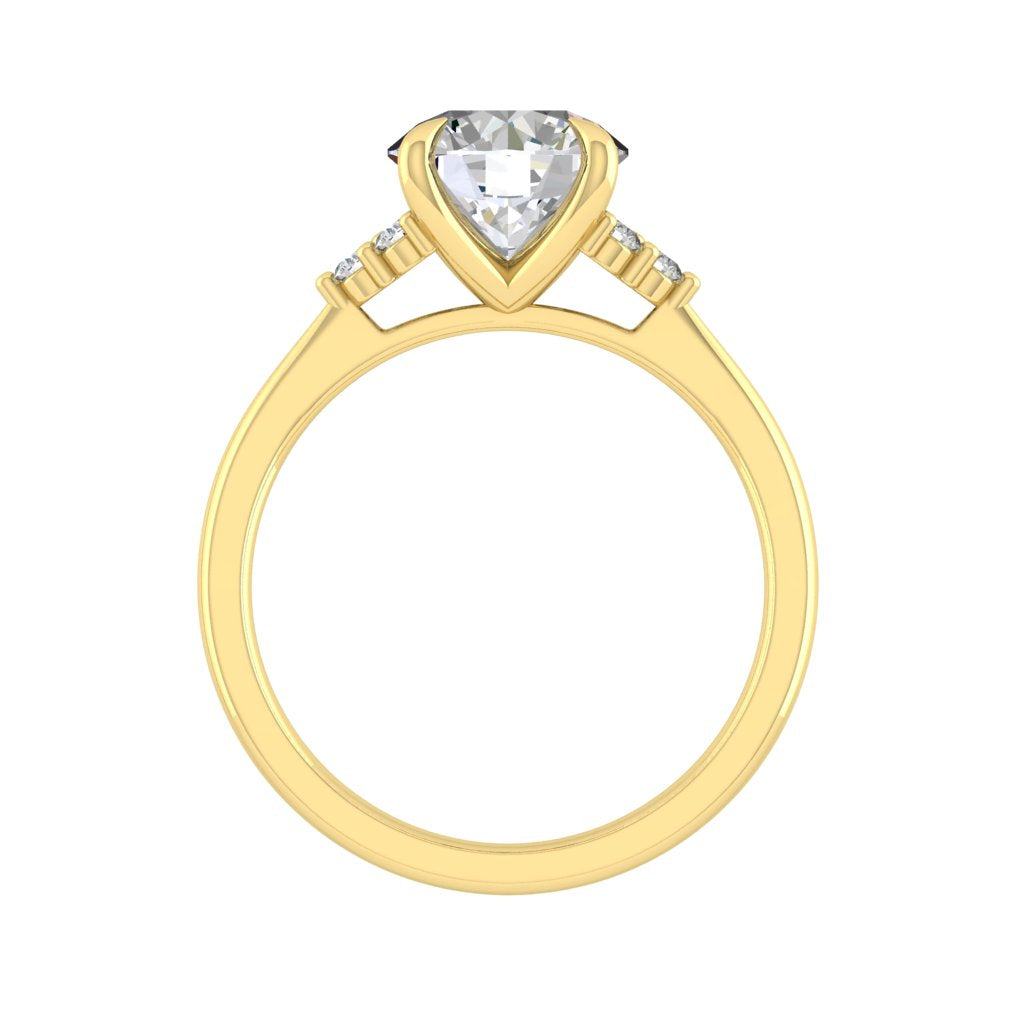 The Pandora - Round Cut Moissanite Solitaire Ring with 1 to 3 carats in 18K White, Yellow or Rose Gold