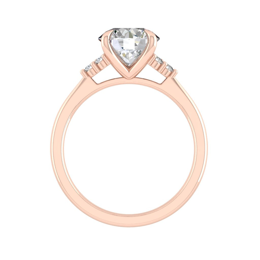 The Pandora - Round Cut Moissanite Solitaire Ring with 1 to 3 carats in 18K White, Yellow or Rose Gold