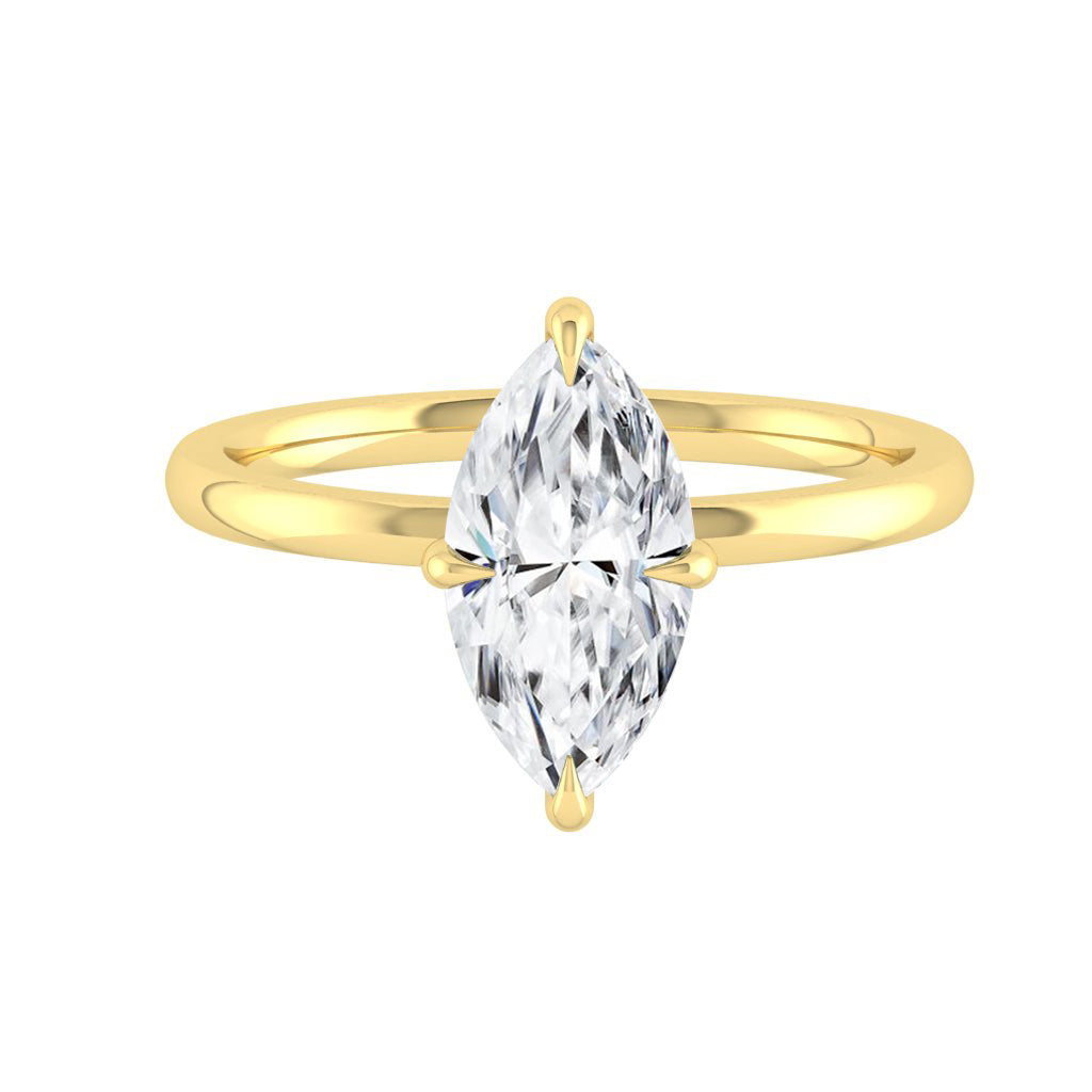 The Valeria - Marquise Cut Moissanite Ring with 1 to 3 carats in 18K White, Yellow or Rose Gold