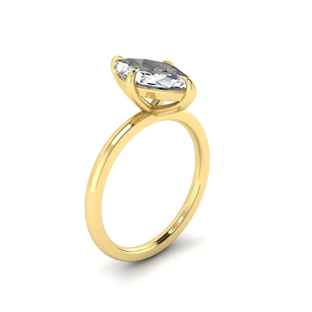 The Valeria - Marquise Cut Moissanite Ring with 1 to 3 carats in 18K White, Yellow or Rose Gold